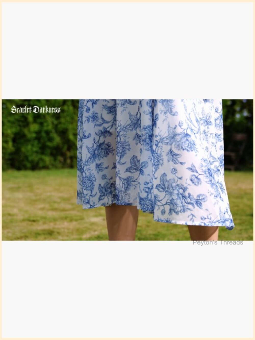 Women's Floral Puff Sleeve Square Neck A-Line Midi Dress Smocked Cottagecore - Picture 6 of 7